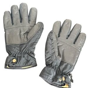 DuPont MicroLoft Gloves Leather Palm Insulated Ski Snowboard Gray‎ Medium